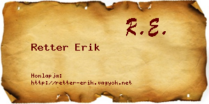 Retter Erik névjegykártya